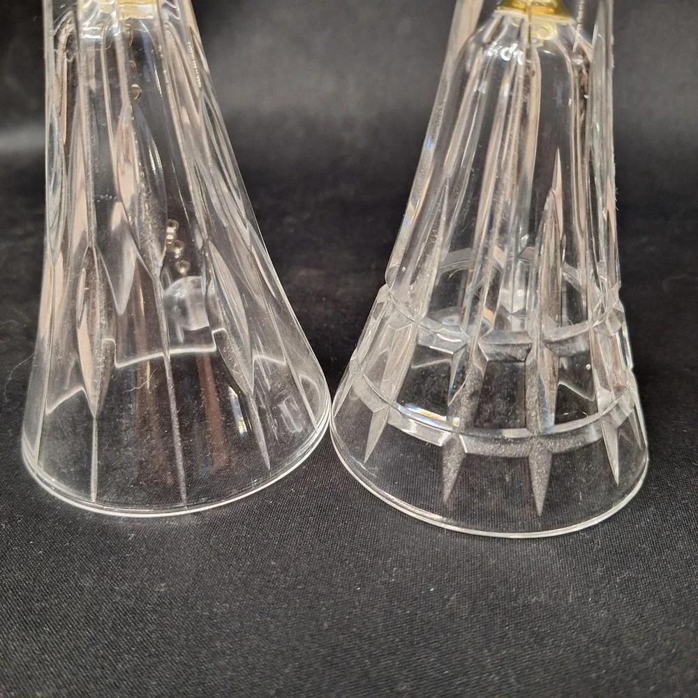 Pair of Enesco Genuine Lead Crystal Bells (two slightly different types).